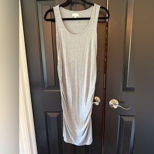 a:glow Heather Gray Sleeveless Ruched Maternity Dress